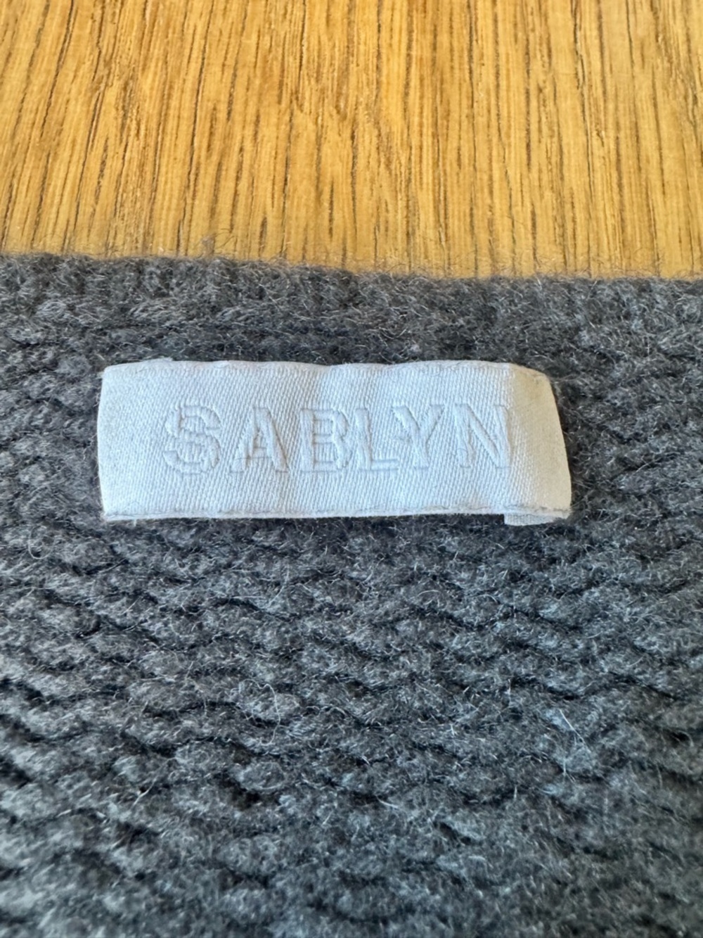 Sablyn Cashmere Cropped Cardigan Sweater Gray Grey Button Down Small - Picture 3 of 8
